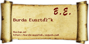 Burda Euszták névjegykártya